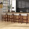 Costway Set of 2 Counter Height Bar Stools Saddle Kitchen Chairs with Wooden Legs